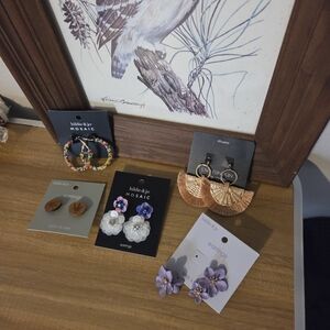 Colorful Floral Hoop Earrings